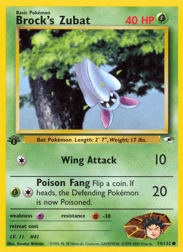 Carta Brock's Zubat 74/132 de Gym Heroes