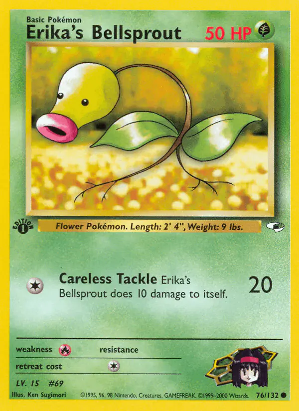 Carta Erika's Bellsprout 76/132 de Gym Heroes