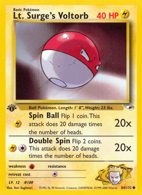 Carta Lt. Surge's Voltorb 84/132 de Gym Heroes
