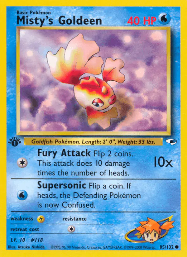 Carta Misty's Goldeen 85/132 de Gym Heroes