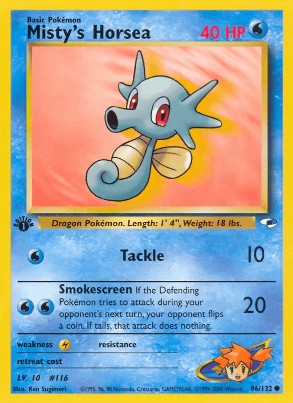 Carta Misty's Horsea 86/132 de Gym Heroes