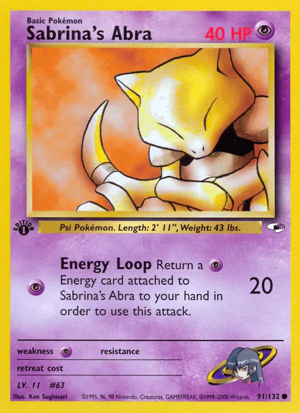 Carta Sabrina's Abra 91/132 de Gym Heroes