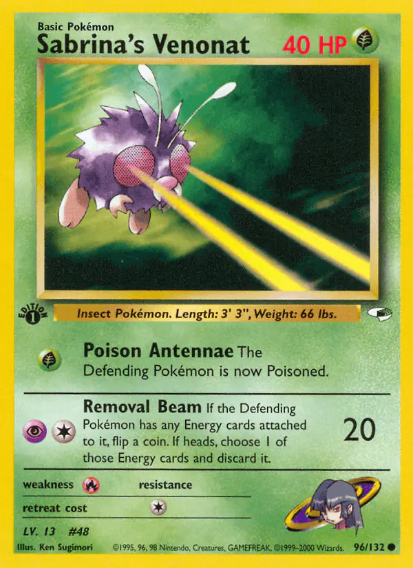 Carta Sabrina's Venonat 96/132 de Gym Heroes