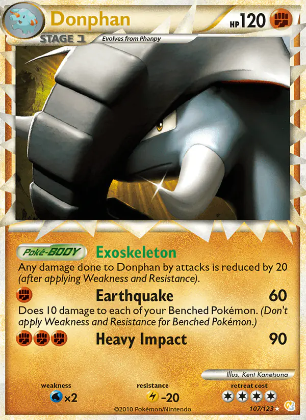 Carta Donphan 107/123 de HeartGold SoulSilver