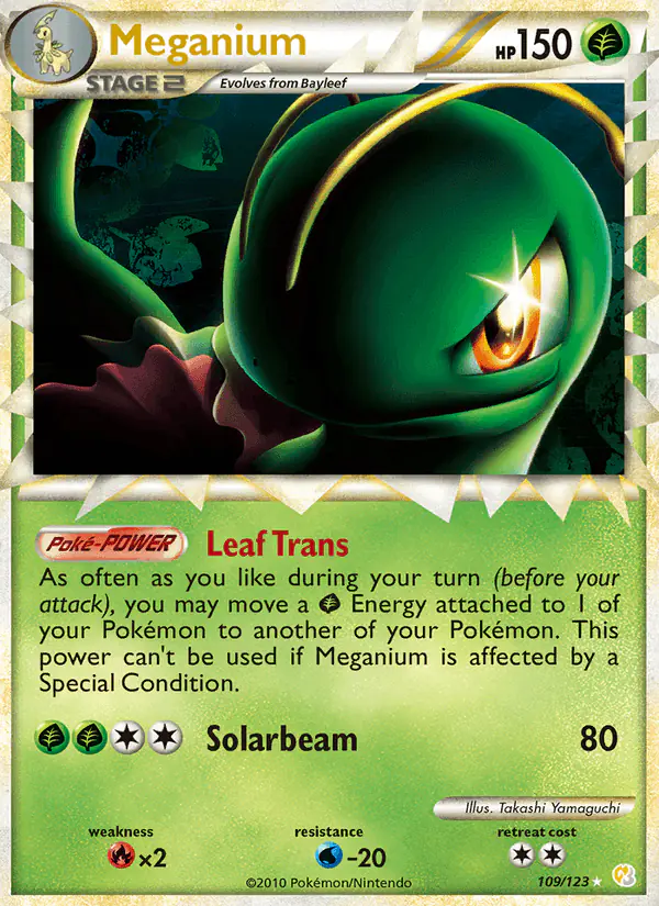 Carta Meganium 109/123 de HeartGold SoulSilver