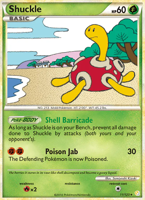 Carta Shuckle 11/123 de HeartGold SoulSilver