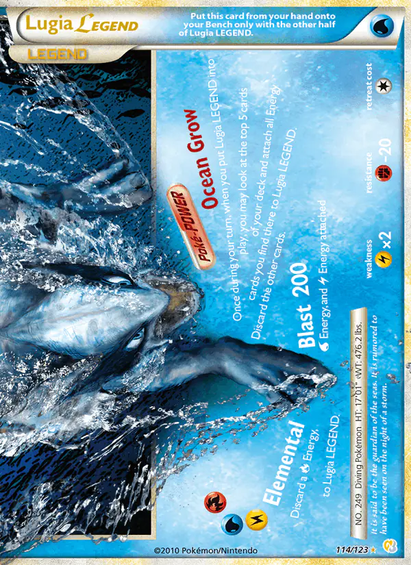 Carta Lugia LEGEND 114/123 de HeartGold SoulSilver