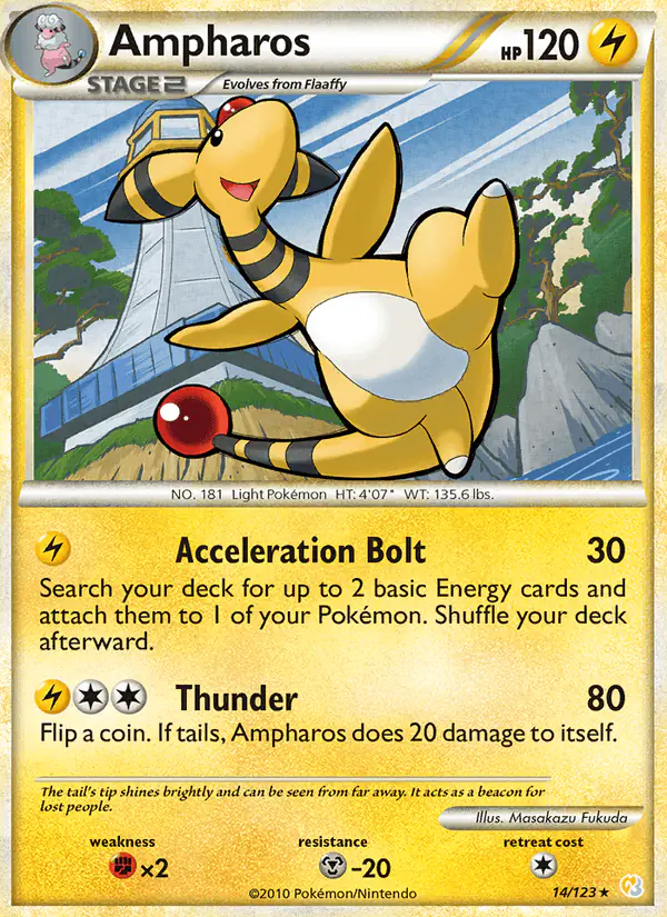 Carta Ampharos 14/123 de HeartGold SoulSilver