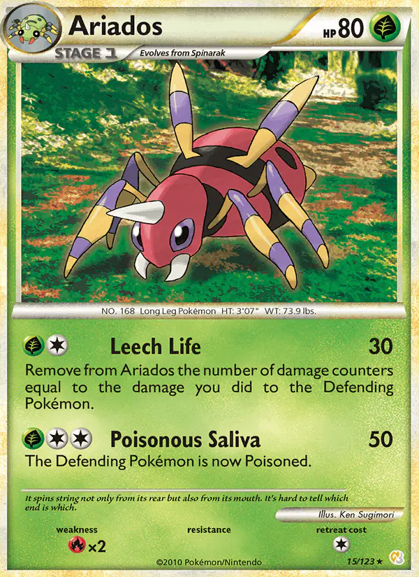 Carta Ariados 15/123 de HeartGold SoulSilver