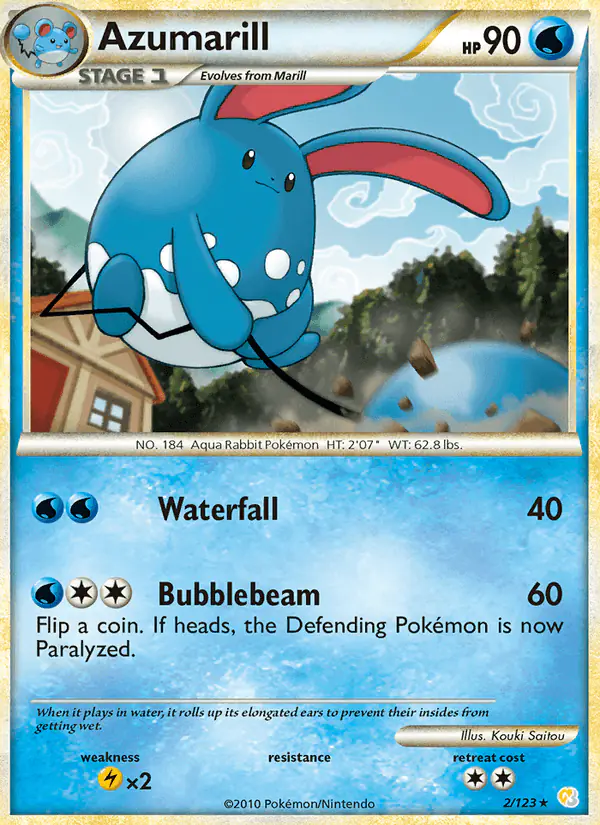 Carta Azumarill 2/123 de HeartGold SoulSilver