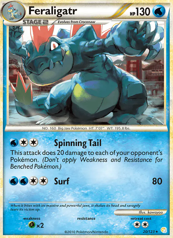Carta Feraligatr 20/123 de HeartGold SoulSilver