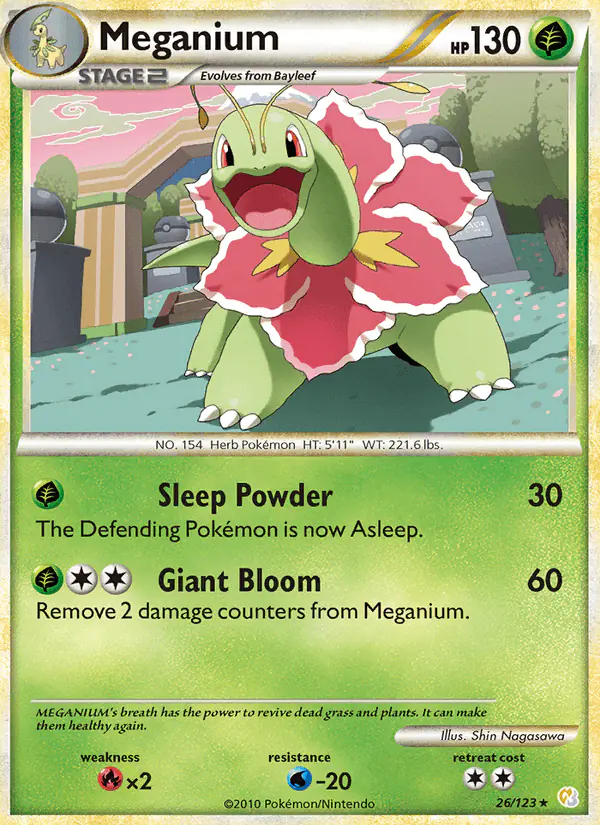 Carta Meganium 26/123 de HeartGold SoulSilver