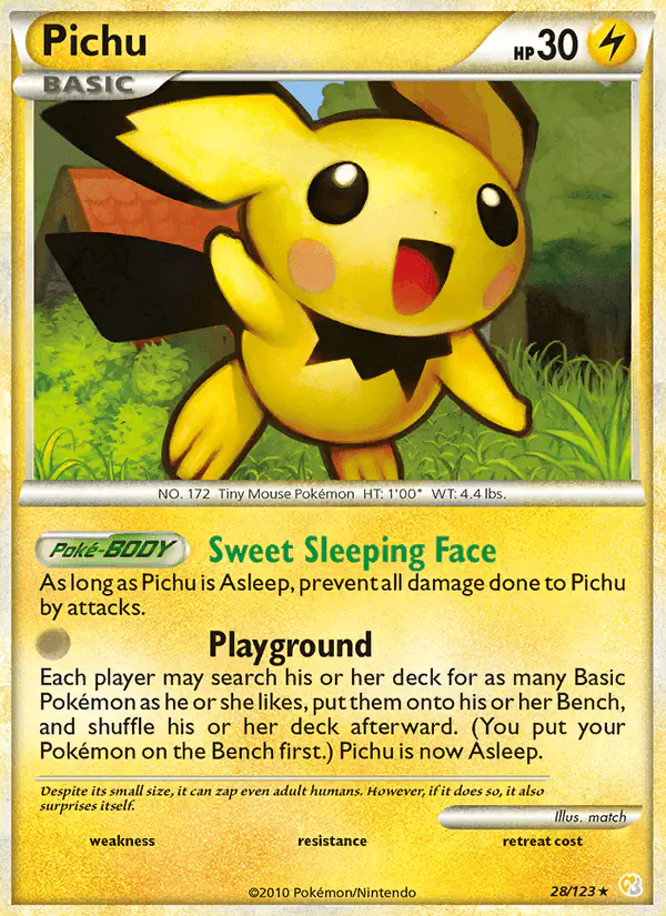 Carta Pichu 28/123 de HeartGold SoulSilver