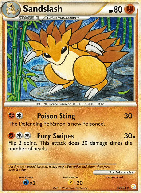 Carta Sandslash 29/123 de HeartGold SoulSilver