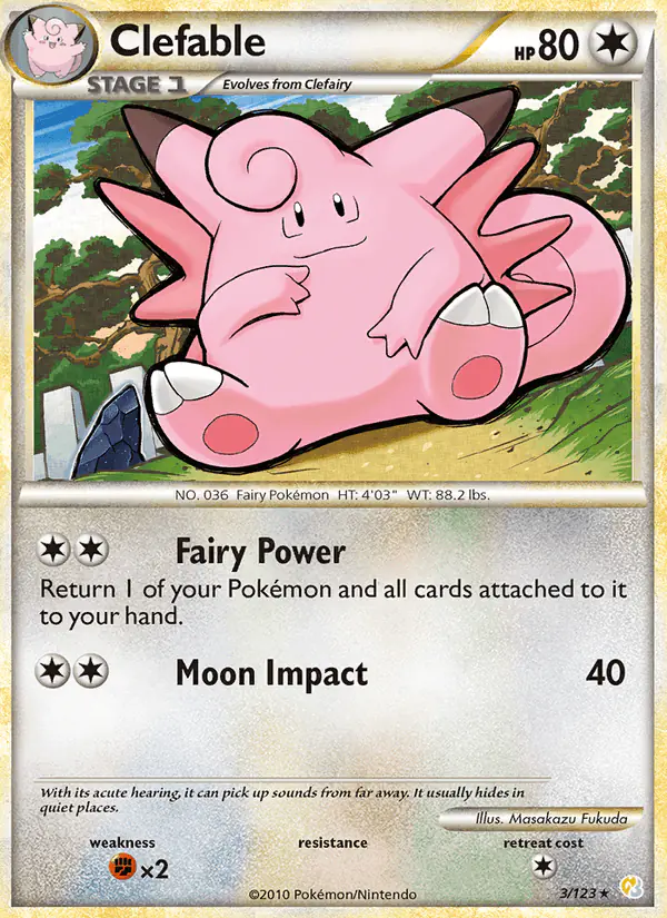 Carta Clefable 3/123 de HeartGold SoulSilver