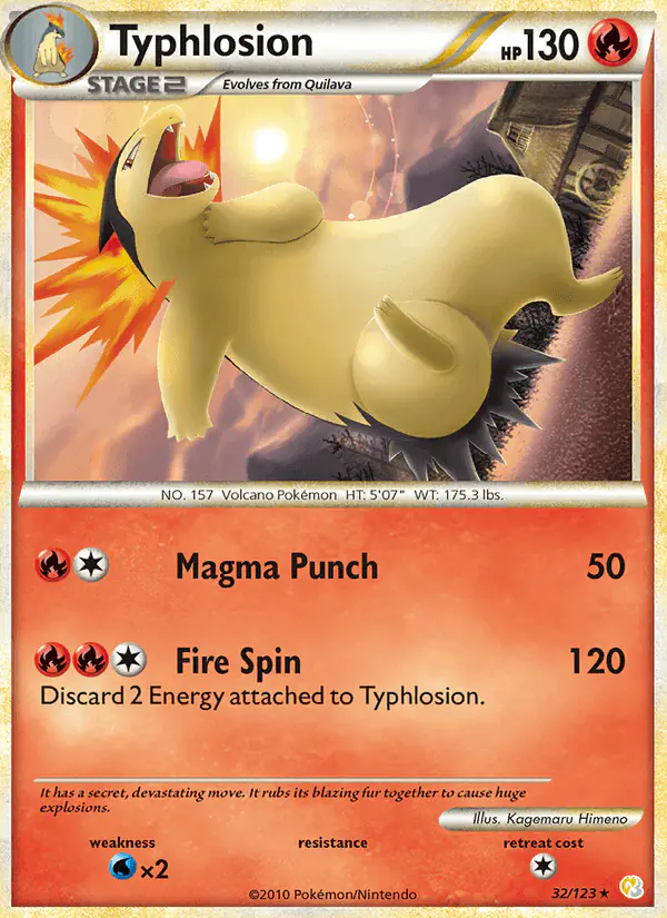 Carta Typhlosion 32/123 de HeartGold SoulSilver