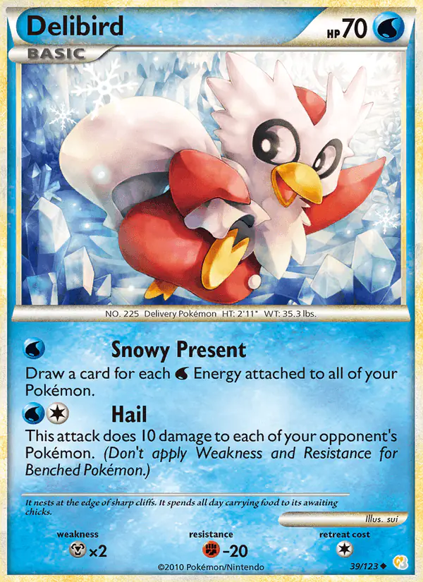 Carta Delibird 39/123 de HeartGold SoulSilver