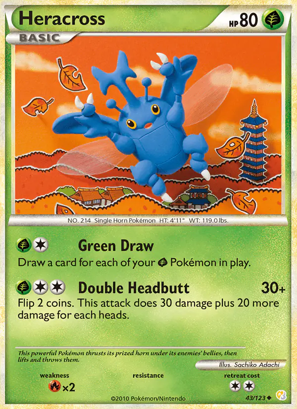 Carta Heracross 43/123 de HeartGold SoulSilver