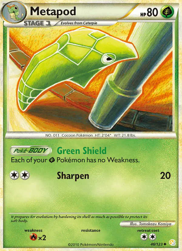 Carta Metapod 46/123 de HeartGold SoulSilver