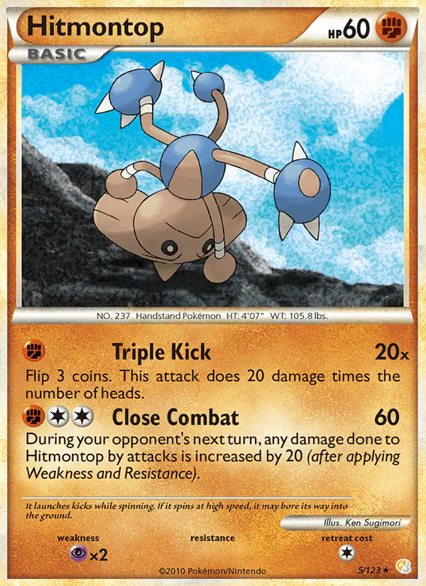 Carta Hitmontop 5/123 de HeartGold SoulSilver