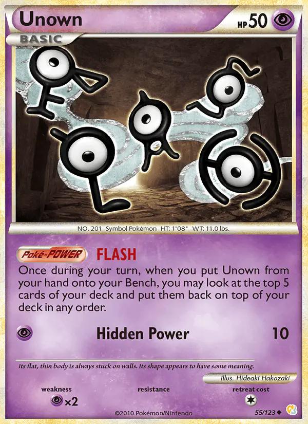 Carta Unown 55/123 de HeartGold SoulSilver