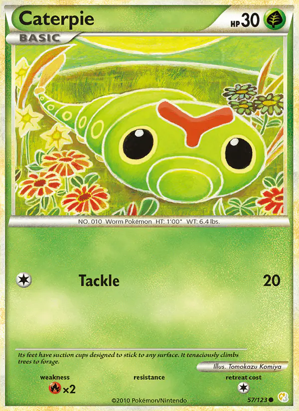 Carta Caterpie 57/123 de HeartGold SoulSilver