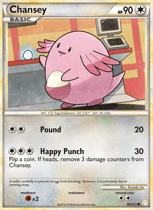 Carta Chansey 58/123 de HeartGold SoulSilver