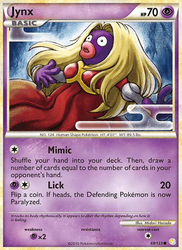 Carta Jynx 69/123 de HeartGold SoulSilver