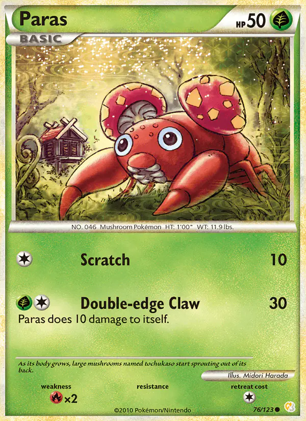 Carta Paras 76/123 de HeartGold SoulSilver