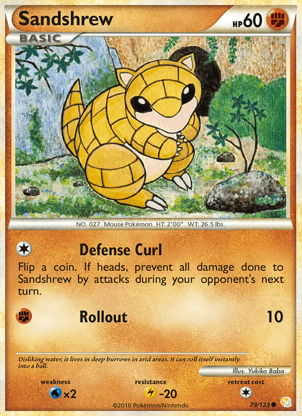 Carta Sandshrew 79/123 de HeartGold SoulSilver