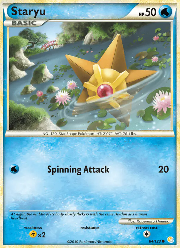 Carta Staryu 84/123 de HeartGold SoulSilver