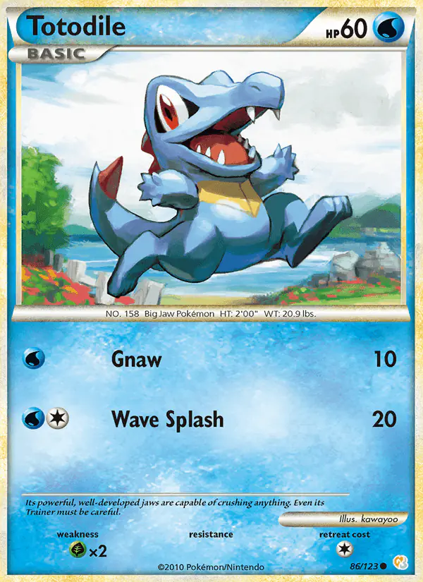 Carta Totodile 86/123 de HeartGold SoulSilver