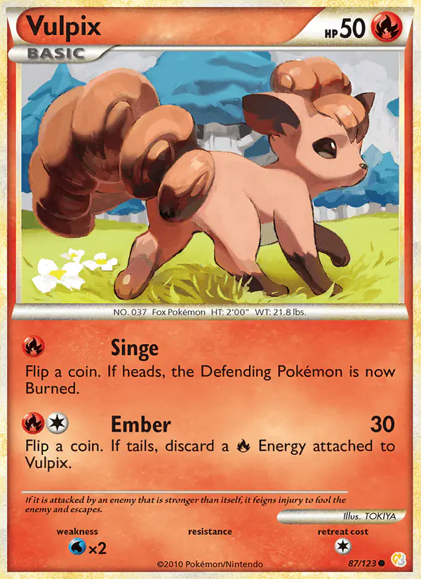 Carta Vulpix 87/123 de HeartGold SoulSilver