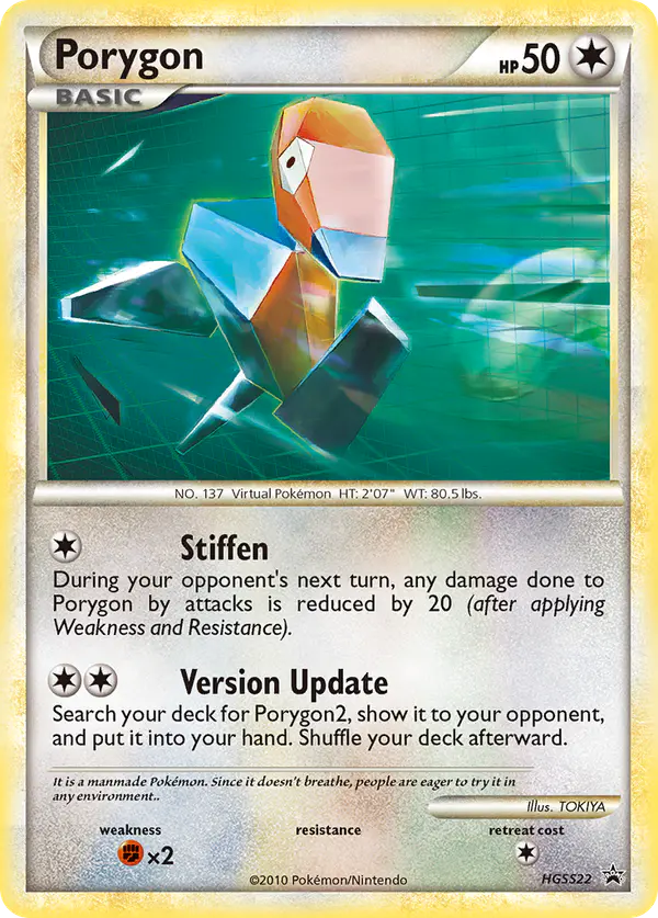 Carta Porygon HGSS22 de HGSS Black Star Promos