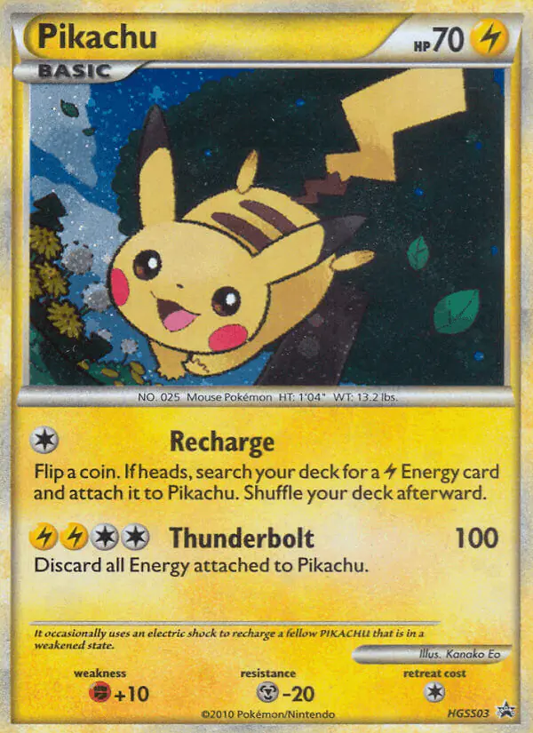 Carta Pikachu HGSS03 de HGSS Black Star Promos