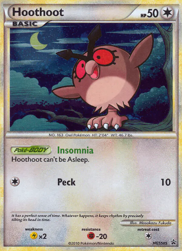 Carta Hoothoot HGSS05 de HGSS Black Star Promos