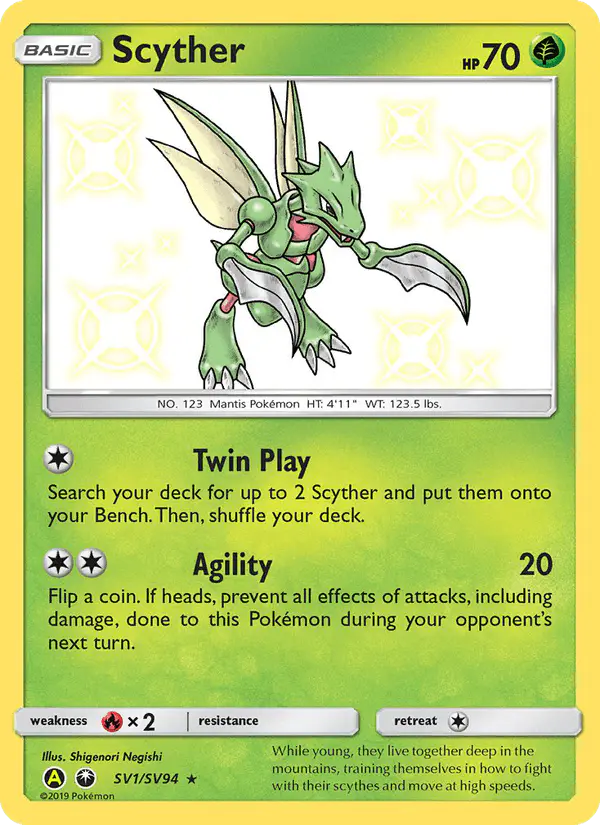 Carta Scyther SV1 de Hidden Fates Shiny Vault