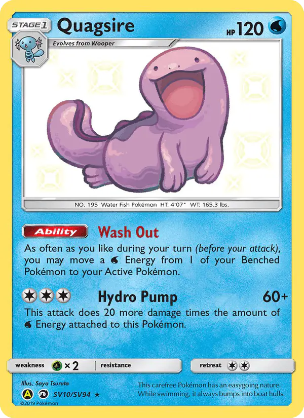 Carta Quagsire SV10 de Hidden Fates Shiny Vault