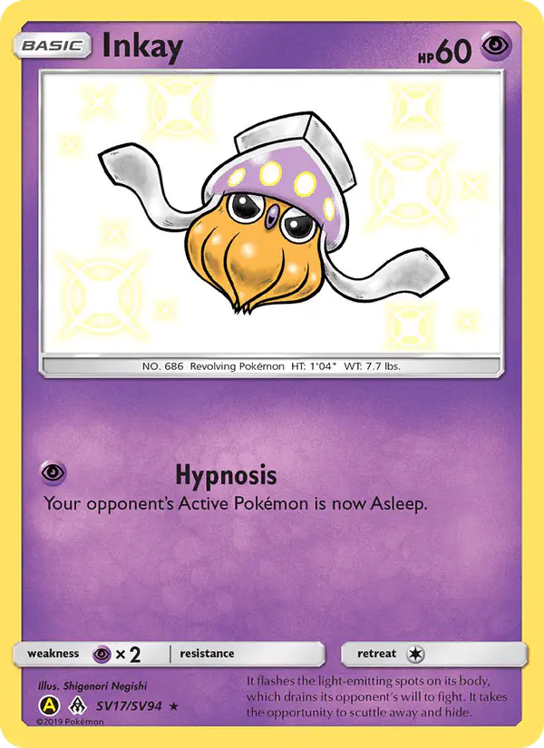 Carta Inkay SV17 de Hidden Fates Shiny Vault
