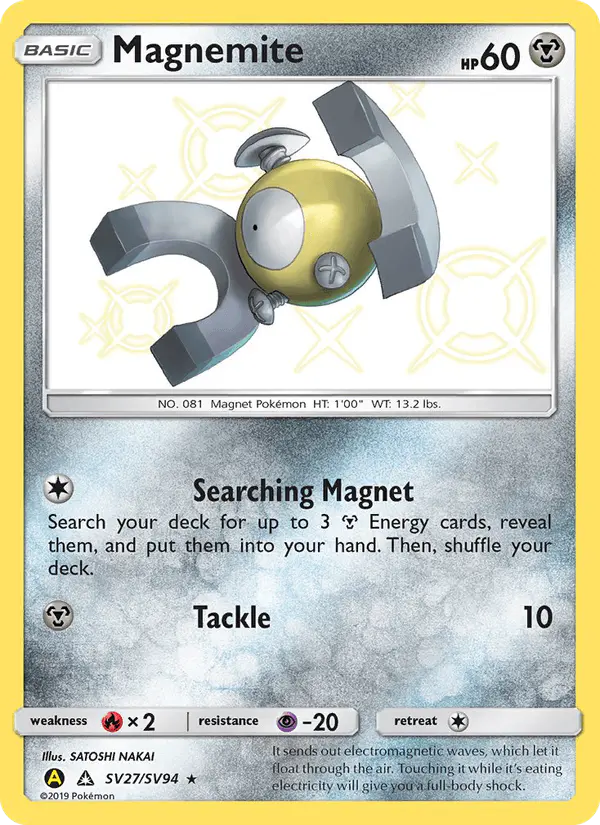 Carta Magnemite SV27 de Hidden Fates Shiny Vault