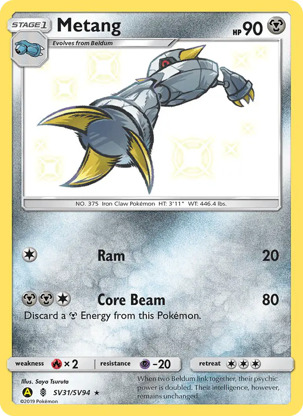 Carta Metang SV31 de Hidden Fates Shiny Vault