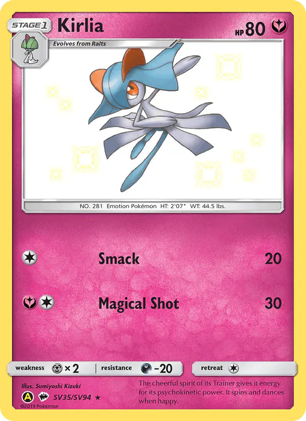 Carta Kirlia SV35 de Hidden Fates Shiny Vault