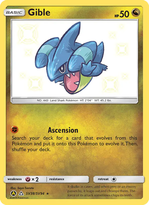 Carta Gible SV38 de Hidden Fates Shiny Vault