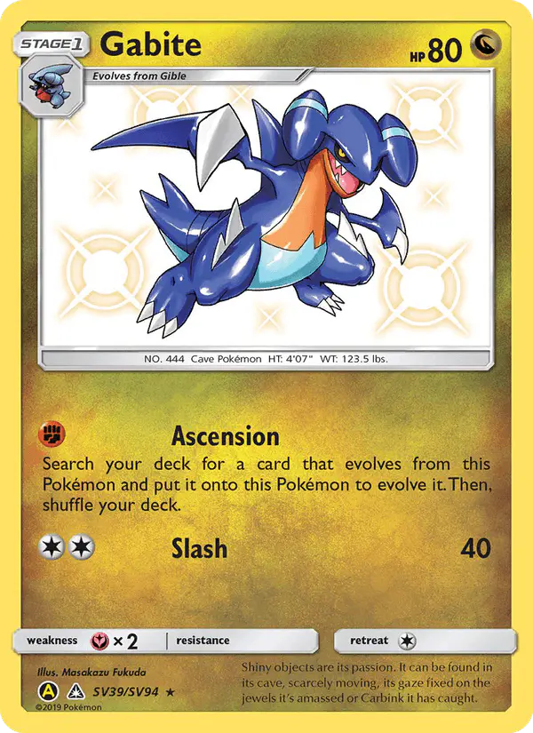 Carta Gabite SV39 de Hidden Fates Shiny Vault
