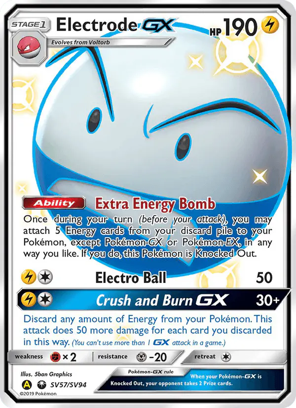 Carta Electrode-GX SV57 de Hidden Fates Shiny Vault