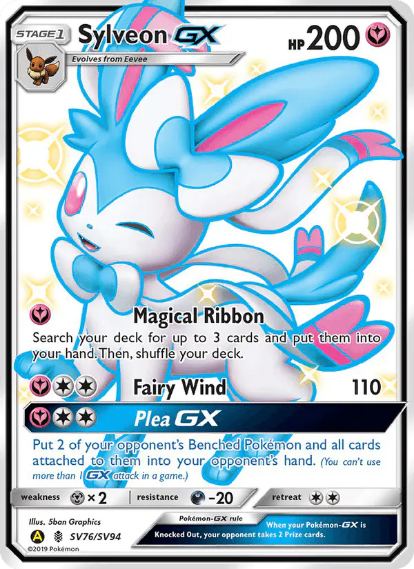 Carta Sylveon-GX SV76 de Hidden Fates Shiny Vault