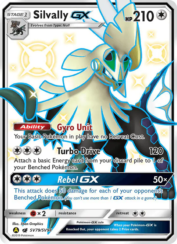 Carta Silvally-GX SV79 de Hidden Fates Shiny Vault