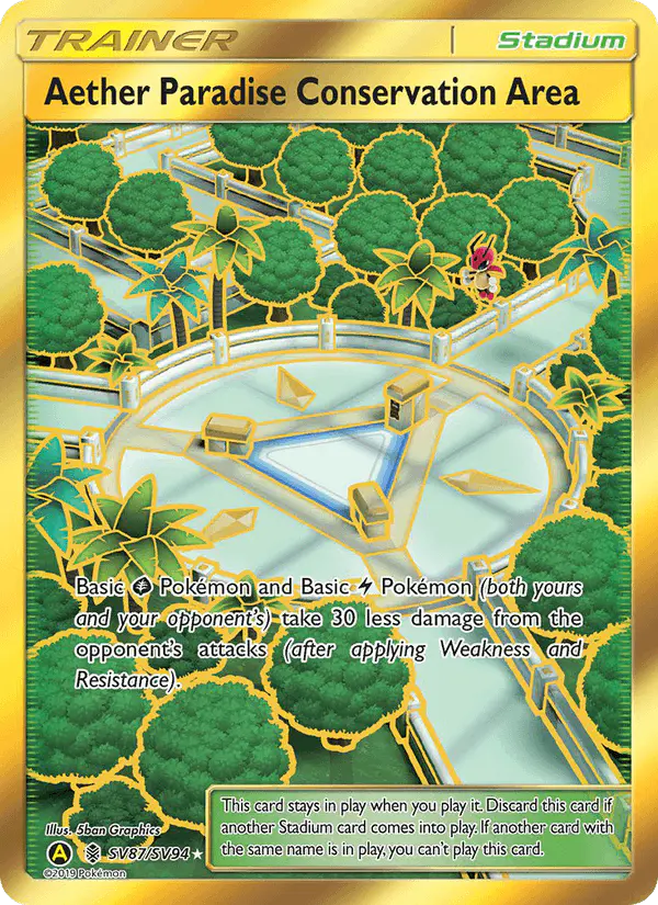 Carta Aether Paradise Conservation Area SV87 de Hidden Fates Shiny Vault