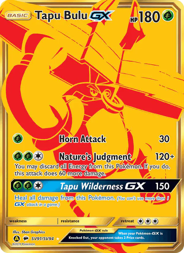 Carta Tapu Bulu-GX SV91 de Hidden Fates Shiny Vault