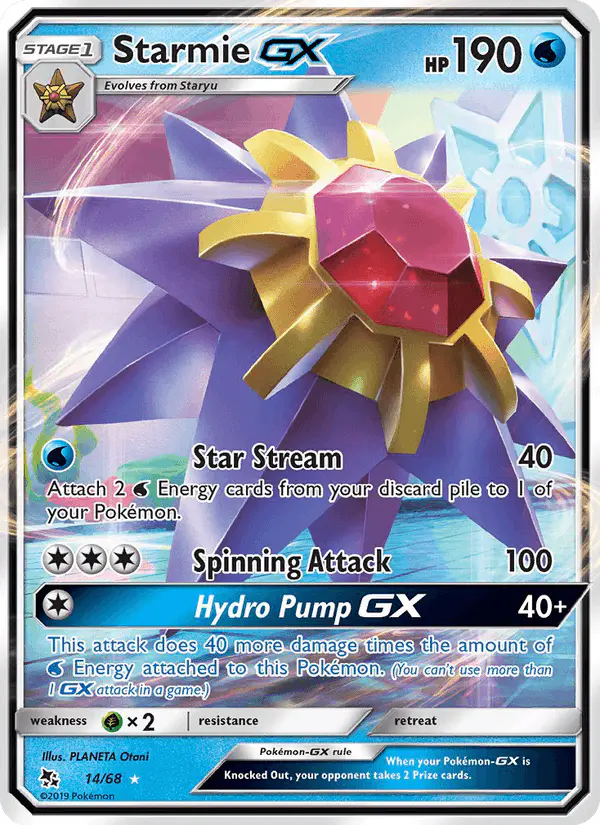 Carta Starmie GX 14/68 de Hidden Fates